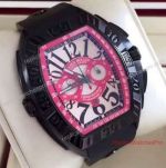 Clone Franck Muller Conquistador Grand Prix Watch Red Chronograph Black PVD